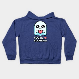 You're Bootiful! Cute Ghost Pun Kids Hoodie